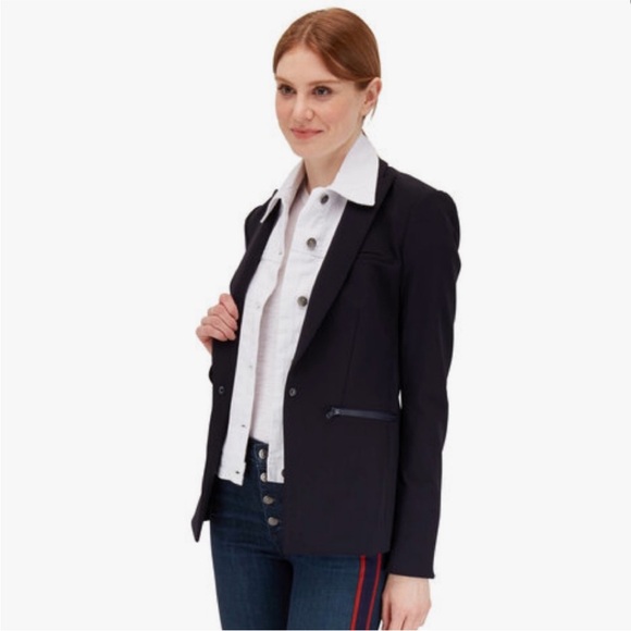 $248 Veronica Beard Rare Slate White luxe Denim Jean Dickey Jacket insert 00-14 - Picture 11 of 13